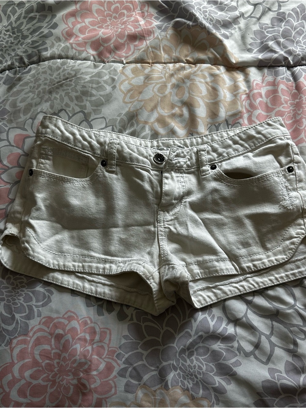 Hang Ten White Low-Rise Denim Shorts